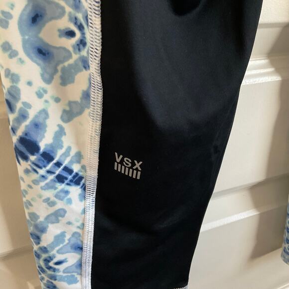 Victoria’s Secret VSX Y2K Knockout Blue Tie Dye Capri Leggings - Large - Picture 3 of 9